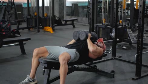 Lying Dumbbell Crush Press
